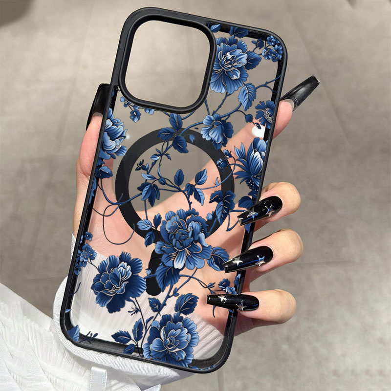 Phone Cases Blue - Capa Magnética de Luxo Vintage Azul
