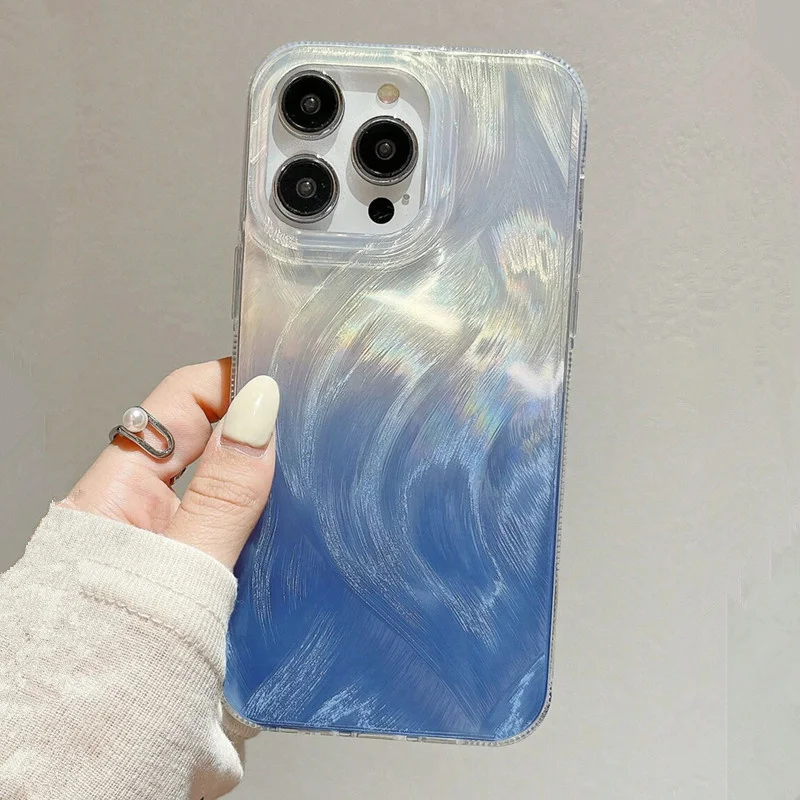 Phone Cases Blue - Capa Dura com Glitter Gradiente Azul