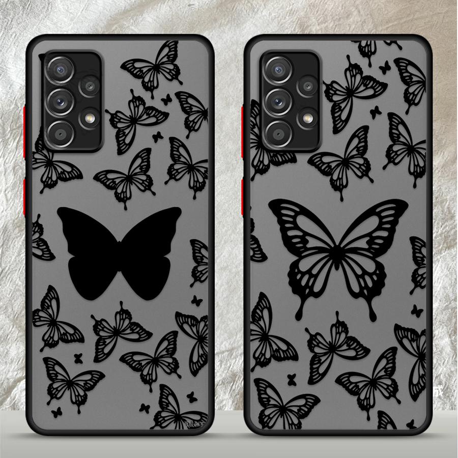 Phone Cases A14 Samsung - Capa de Telefone Borboleta Preta para