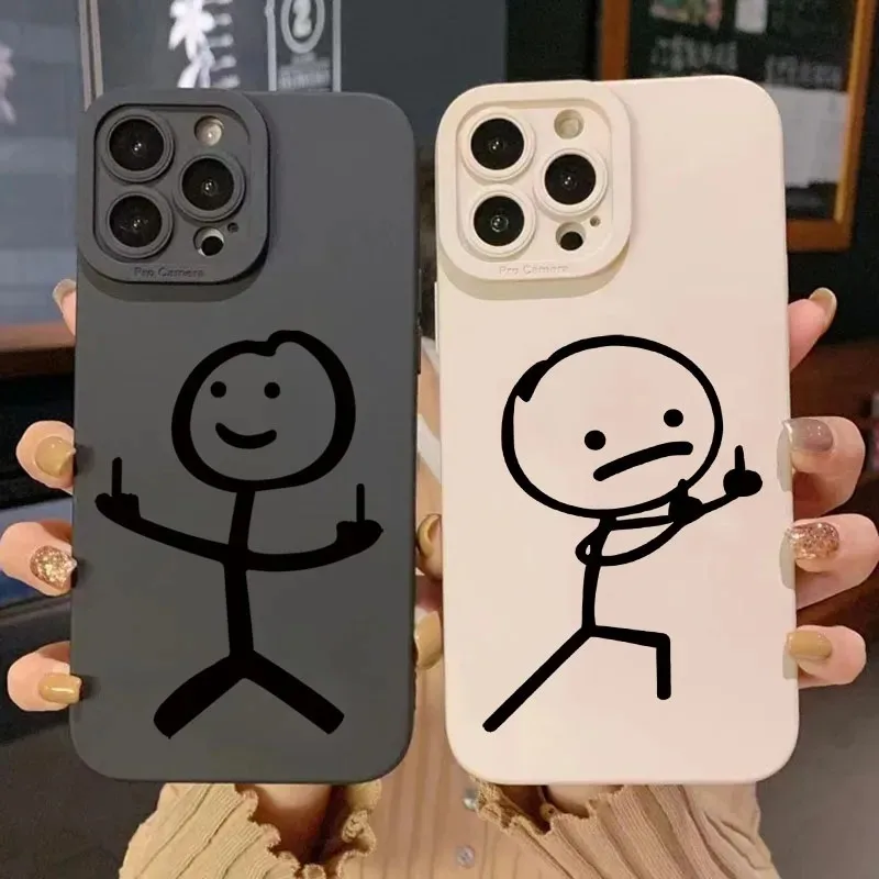 Phone Cases Cute Iphone 13 - Capa de Silicone Fosca com Desenho