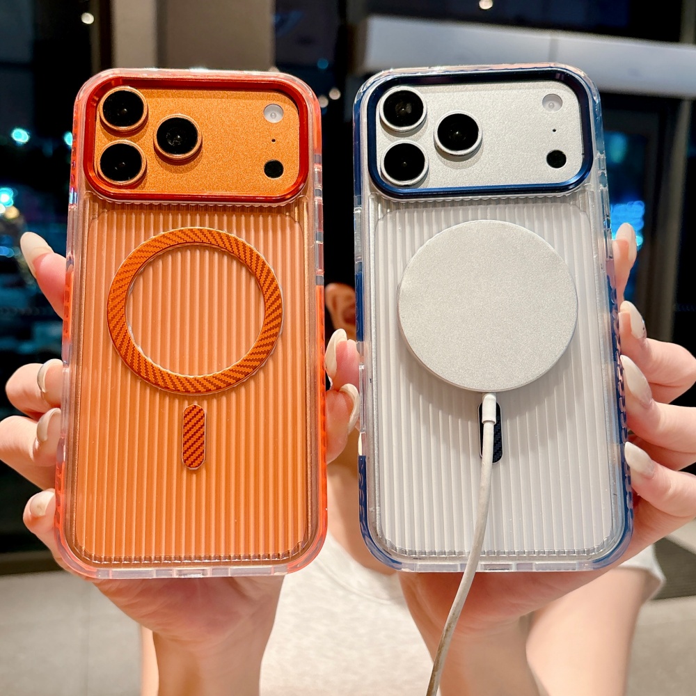 Phone Cases That Cover The Camera - Capa Magnética MagSafe com Listras Verticais