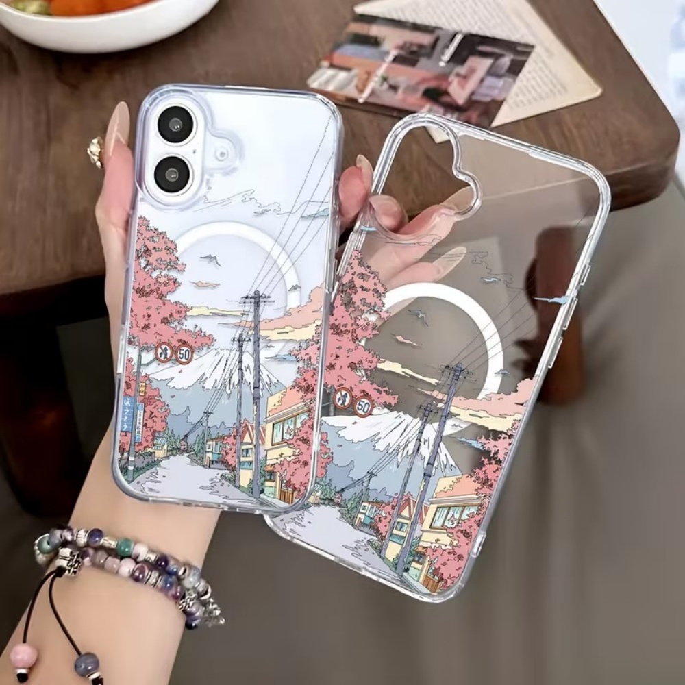 Phone Cases Drawing - Capa Transparente para iPhone com Cenário