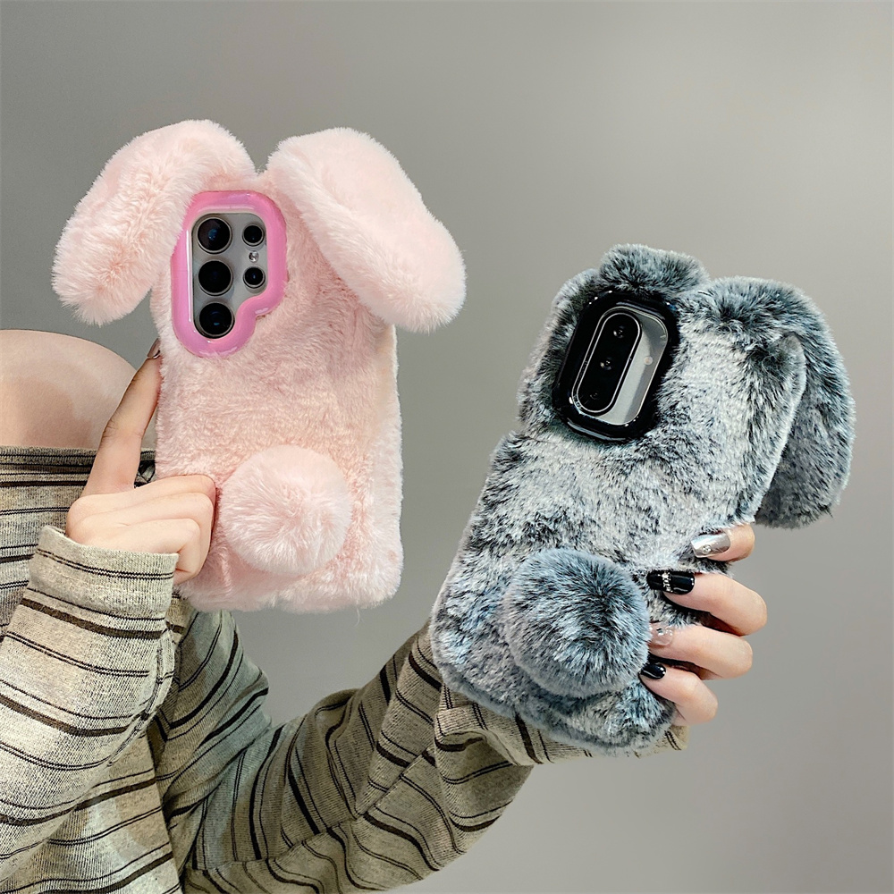Phone Cases Samsung S25 - Bonito orelhas de coelho fofo suporte