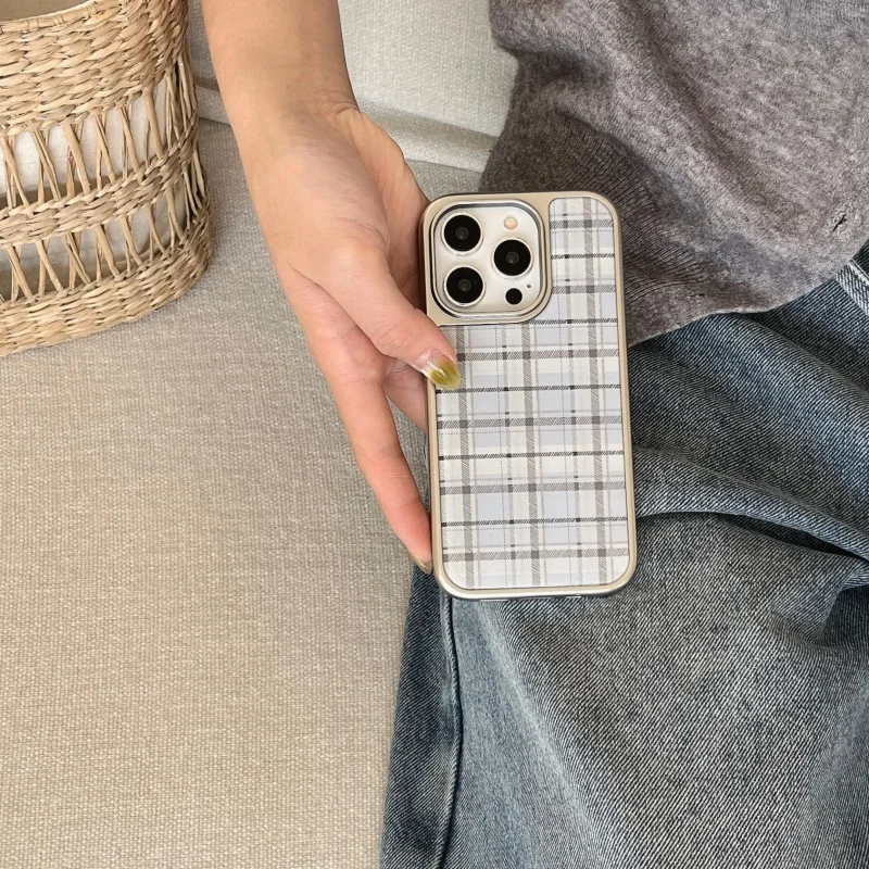 Coreano ins epóxi azul xadrez  - Phone Cases Blue avaliação e preço