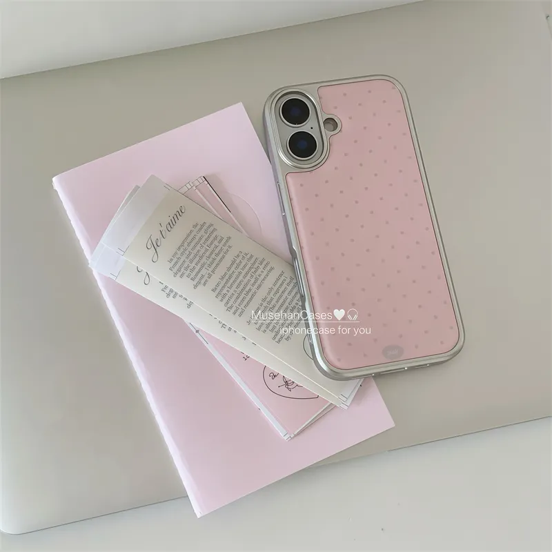 Coreano ins creme rosa bolinha - Phone Cases Art avaliação e preço