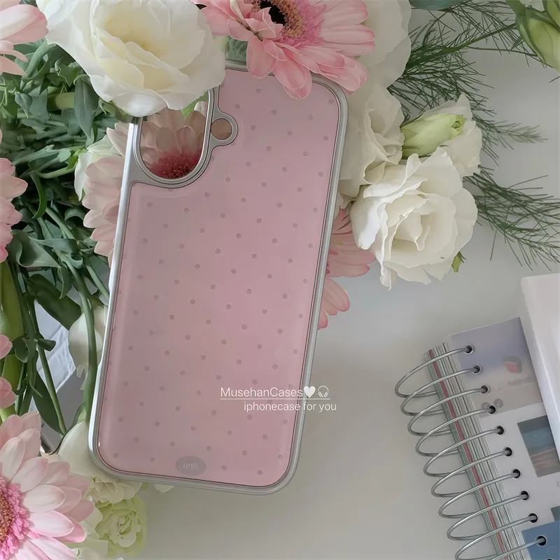 Coreano ins creme rosa bolinha - Phone Cases Art avaliação e preço