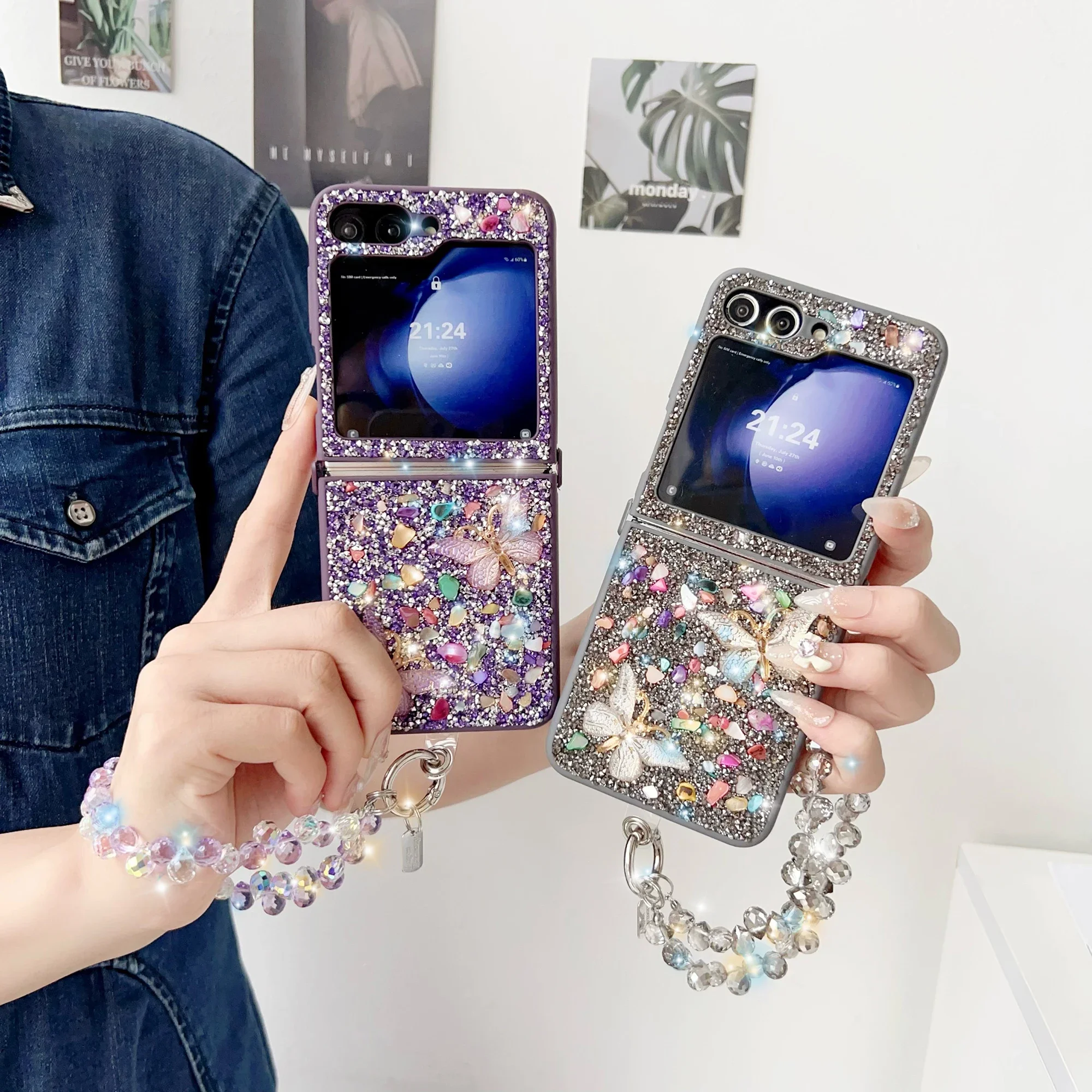 Luxo glitter caso de telefone  - Phone Cases With Straps avaliação e preço