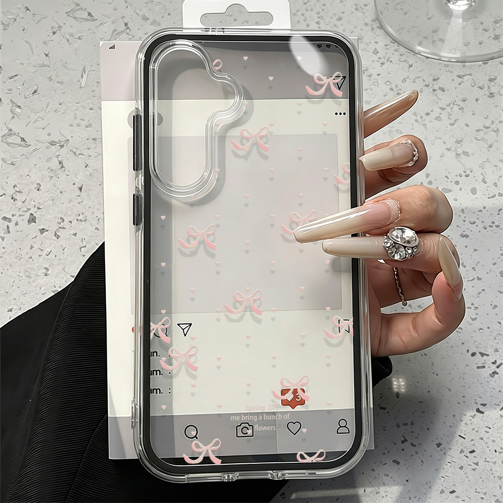 Capa de Telefone Rosa Fofa com - Phone Cases That Cover The Camera avaliação e preço