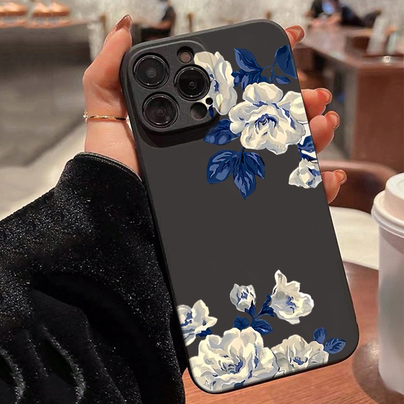 Flor azul e branca caso de tel - Phone Cases Galaxy A17 avaliação e preço