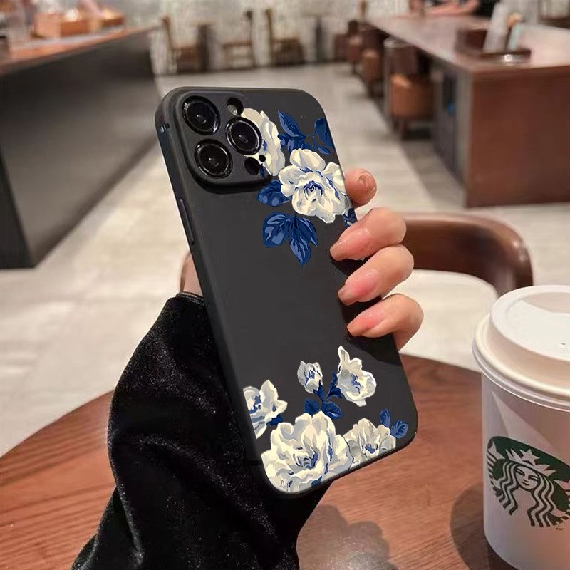 Flor azul e branca caso de tel - Phone Cases Galaxy A17 avaliação e preço