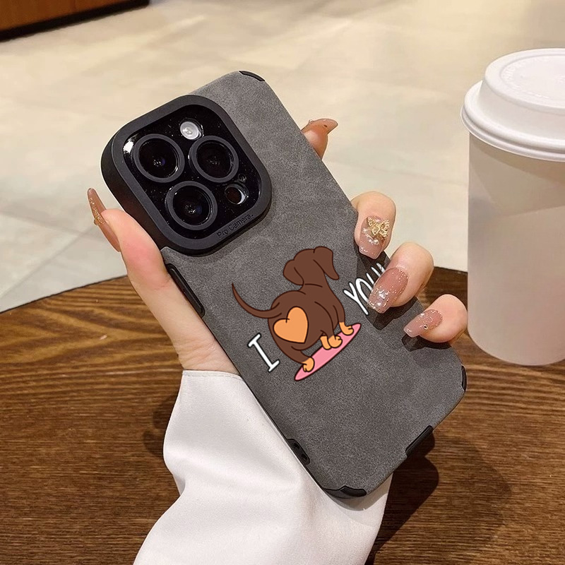 Bonito dachshund coração impre - Phone Cases Cute Iphone 13 avaliação e preço